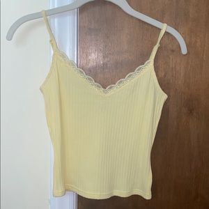 H&M NBW yellow lace cropped adjustable cami